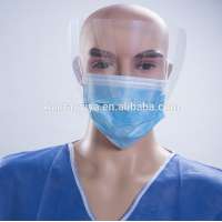 Transparent face mask with eye shield for food service